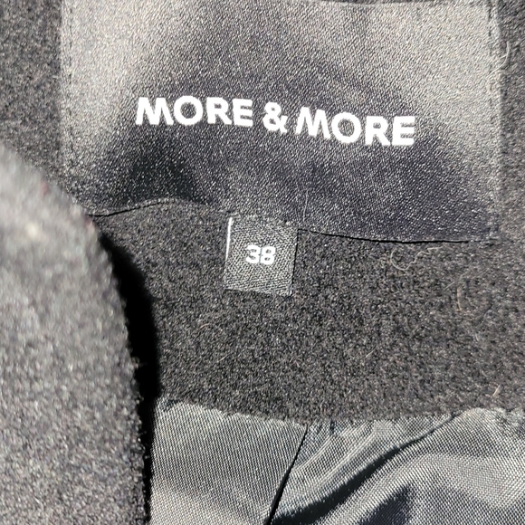 More & More Black Wool Blend Long Coat Size 38 Minimalist Quiet Luxury - Picture 2 of 7